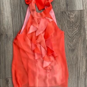 Coral Ruffle Tank